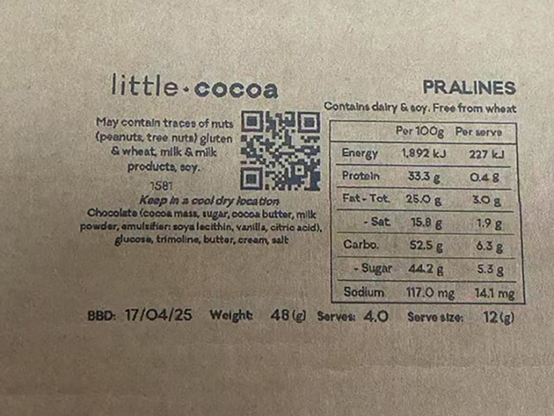 TIJ Online Printer Prints Ingredient List On Paper Box