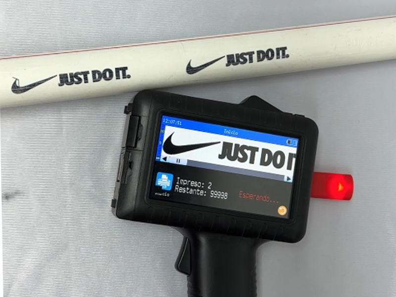 Application of handheld inkjet printers on pipes