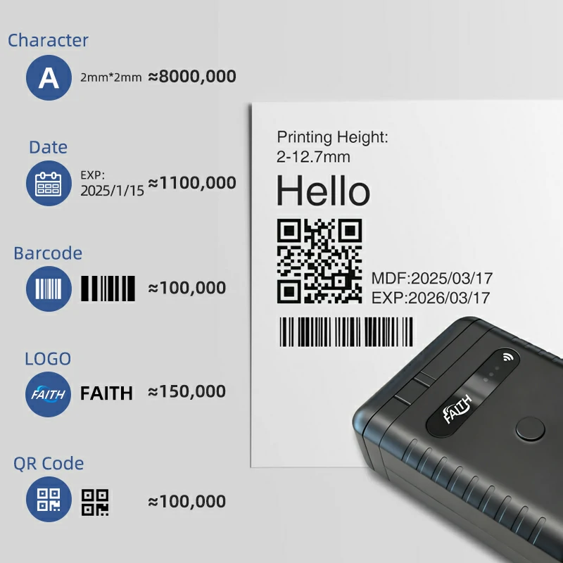 Screenless Mini Handheld Inkjet Printer