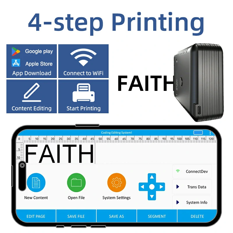 Screenless Mini Handheld Inkjet Printer