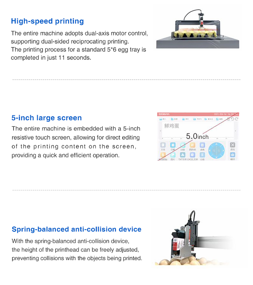 Single - head Chicken And Duck Egg Printer Prints QR Code Logo Images